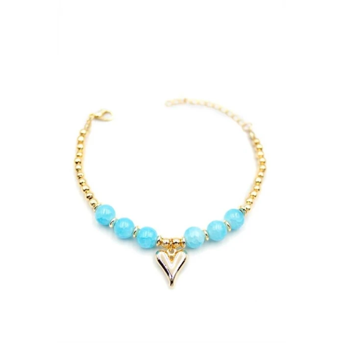 ieg™ Boncuklu Kalp Bileklik - Mavi