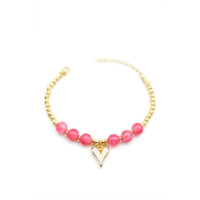 ieg™ Boncuklu Kalp Bileklik - Pembe