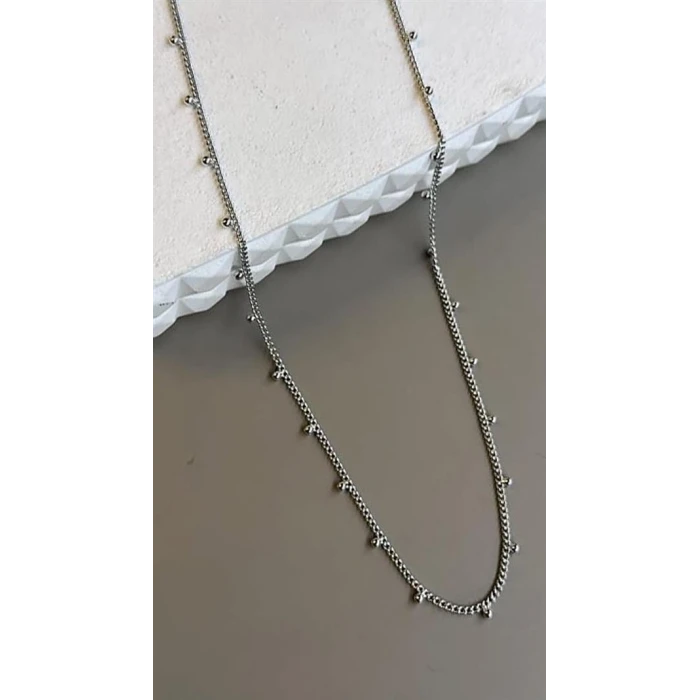 ieg™ Boncuklu Zincir Kolye - Gümüş