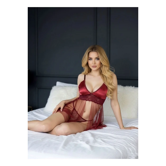 ieg™ Bordo Tül Geclik -670