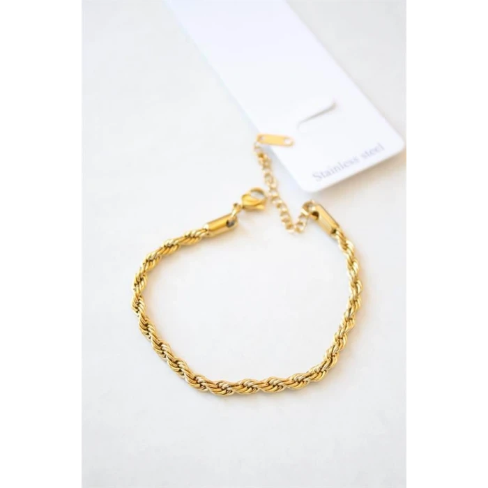 ieg™ Burgu Çelik Bileklik 3mm - Altın