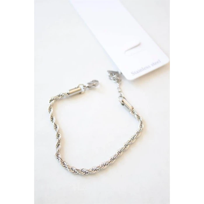 ieg™ Burgu Çelik Bileklik 3mm - Gümüş