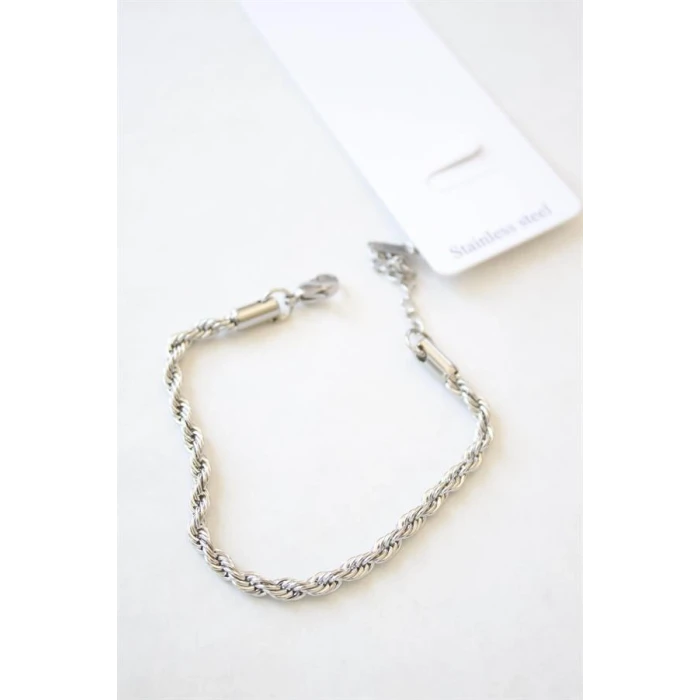 İEG Burgu Çelik Bileklik 3mm - Gümüş