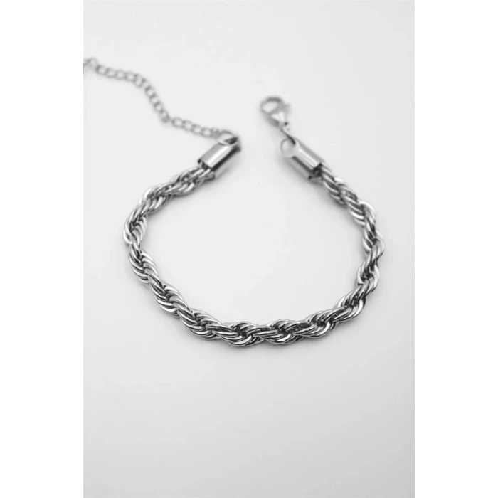 ieg™ Burgu Çelik Bileklik 4mm - Gümüş