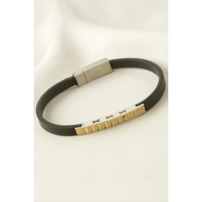 ieg™ Burgulu Deri Çelik Bileklik