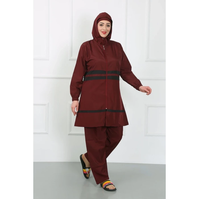 ieg ™ Büyük Beden Tesettür Mayo Bordo
