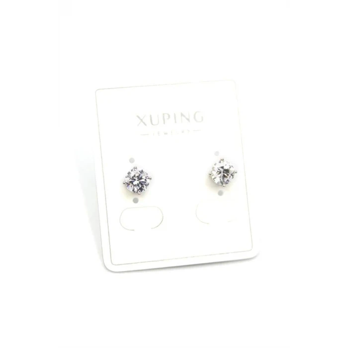 ieg™ Büyük Boy Tek Taş Küpe - Gümüş