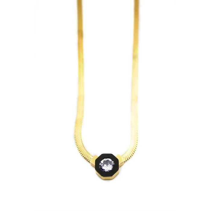 ieg™ Çağla İtalyan Zincir Çelik Kolye - Altın