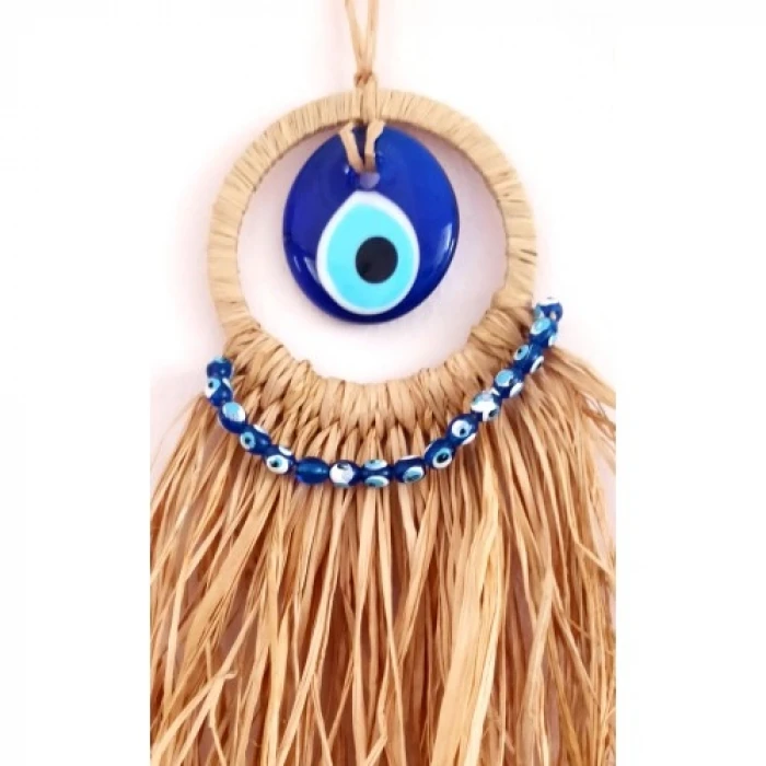 ieg™ Cam Nazar Boncuklu Rafyalı Mini Duvar Süsü
