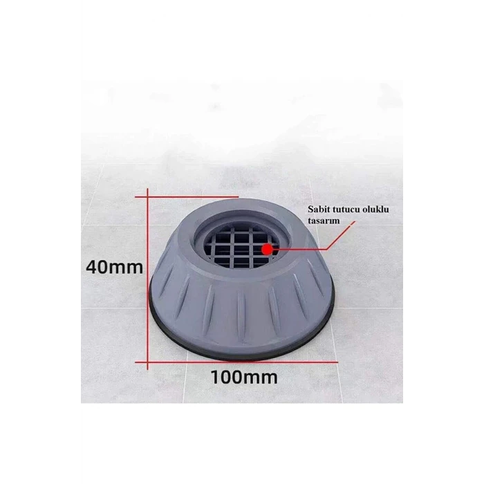 İEG Çamaşır Makinesi Titreşim Önleyici Mobilya Yükseltici Kaydırmaz Vantuzlu Stoper Set 4 Adet