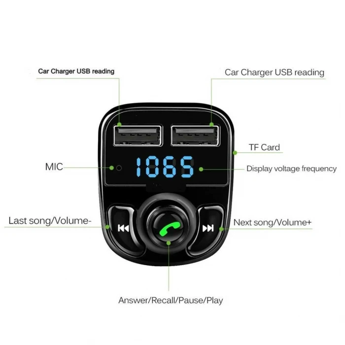 ieg™ Carx8 Bluetooth Araç Kiti Fm Transmitter