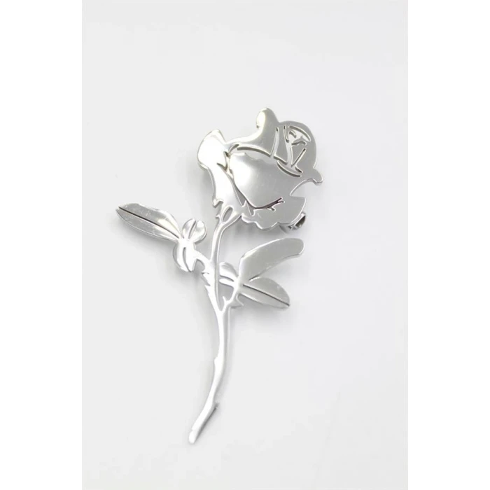 ieg™ Çelik Gül Broş - Gümüş