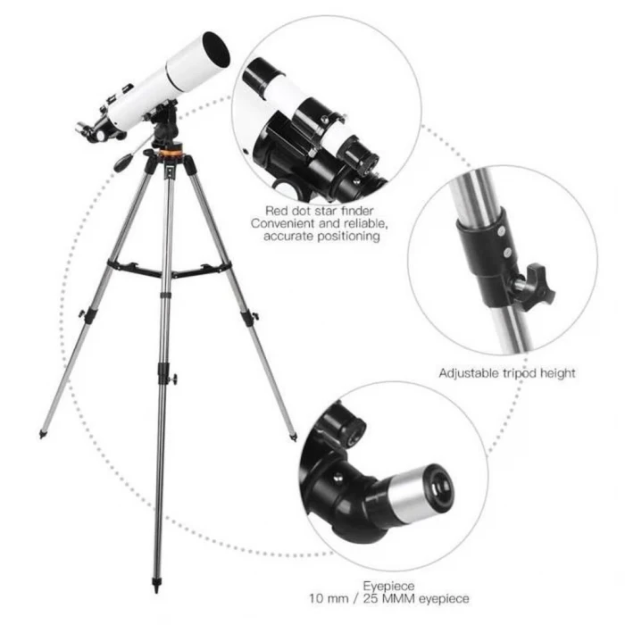 ieg™ CF50080 Yüksek Netlik Monoküler Kara ve Uzay Teleskobu