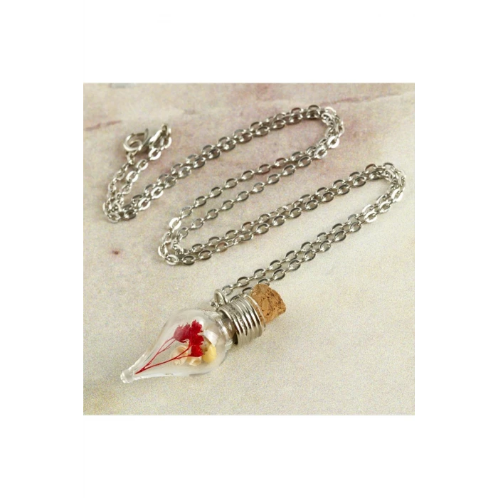 ieg™ Çiçek Fanus Canlı Kolye