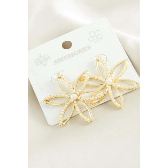 ieg™ Çiçek İnci Metal Küpe