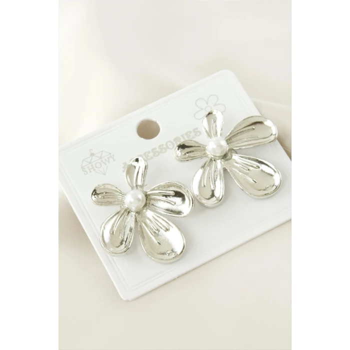 ieg™ Çiçek Metal İnci Küpe