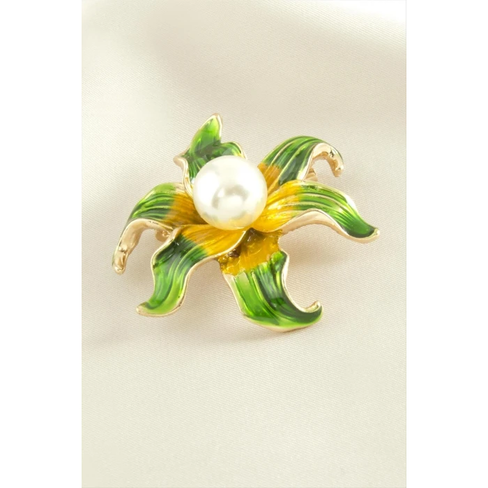 ieg™ Çiçek Mineli İnci Broş