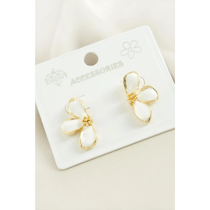 ieg™ Çiçek Mineli Metal Küpe