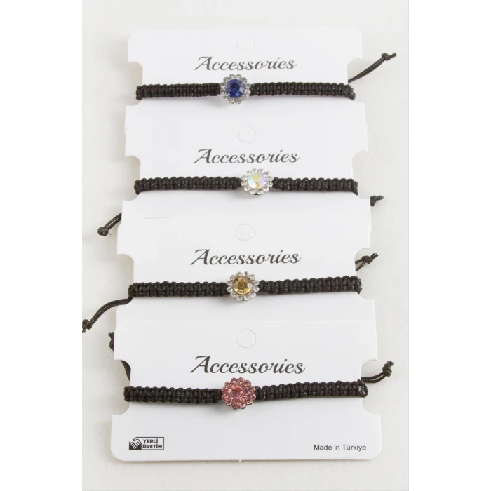 ieg™ Çiçek Taşlı Makrome Örgülü Bileklik