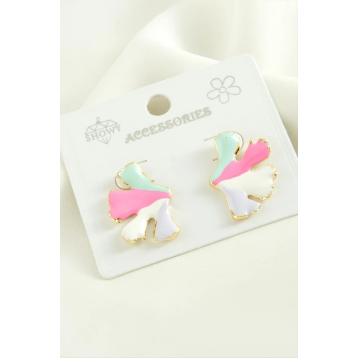 ieg™ Çiçek Trend Mineli Metal Küpe