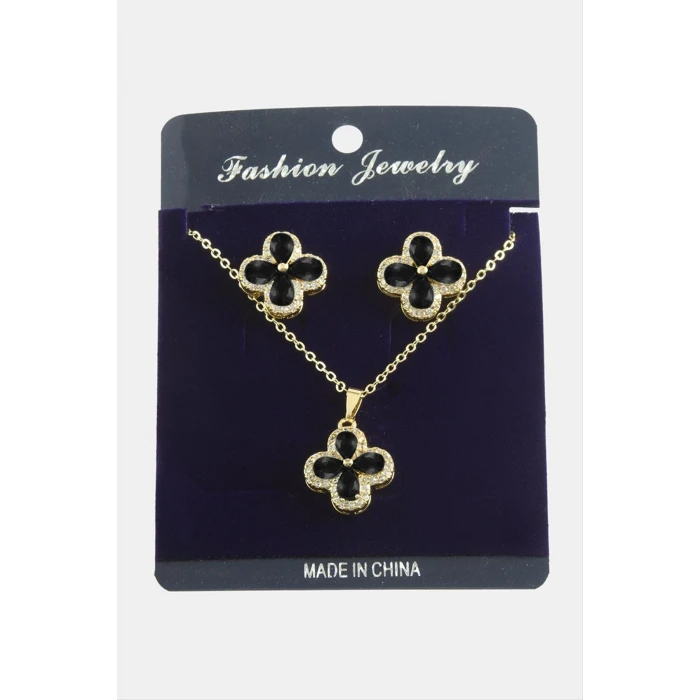 ieg™ Çiçek Zirkon Taşlı Set Kolye