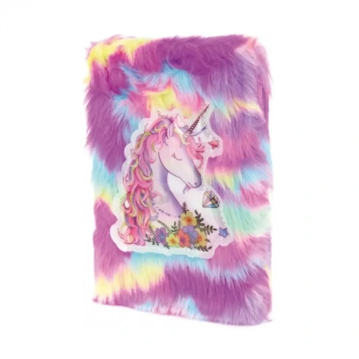 ieg™ Çiçekli Unicorn Tasarımlı Peluş Hatıra Defteri