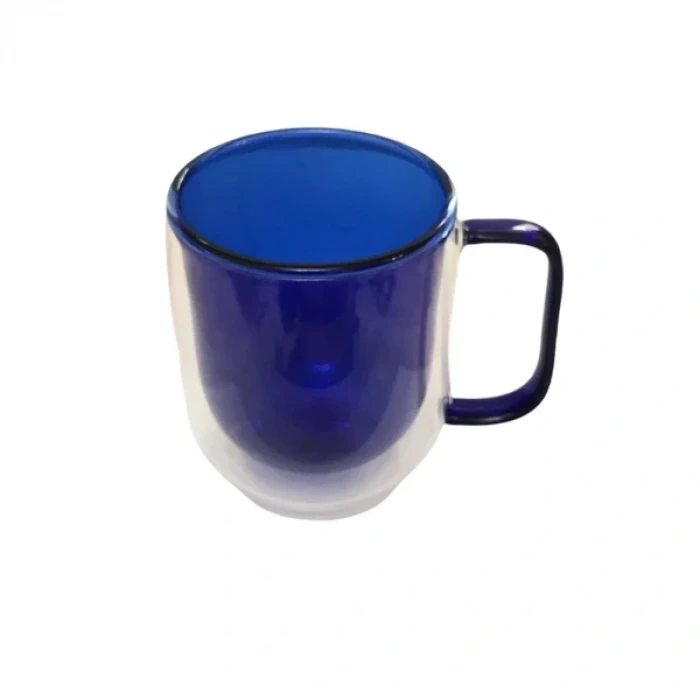 ieg™ Çift Cidarlı Cam Kupa Lacivert Renk