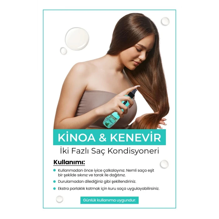 İEG Çift Fazlı Kinoa & Kenevir Kondisyoner Fön Suyu 240 ML - mrfs