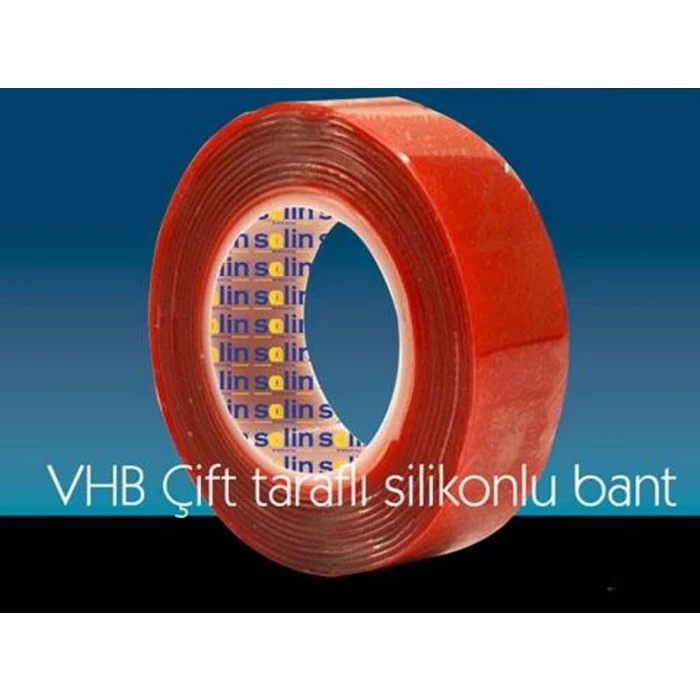 ieg™ Çift Taraflı Akrilik Silikonize Bant 18 mm x 2 metre Kırmızı VHB