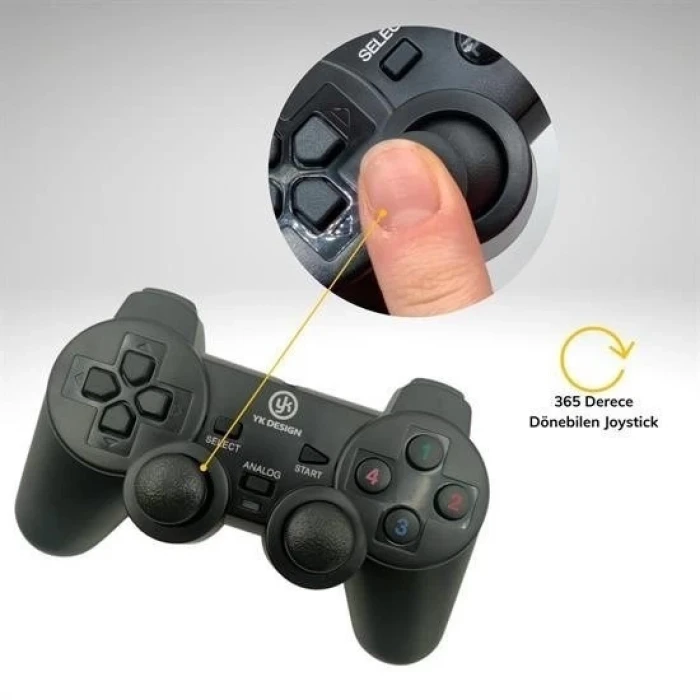 ieg™ Çift Titreşimli Usb Kablolu Oyun Kolu Pc Uyumlu Vibration Gamepad