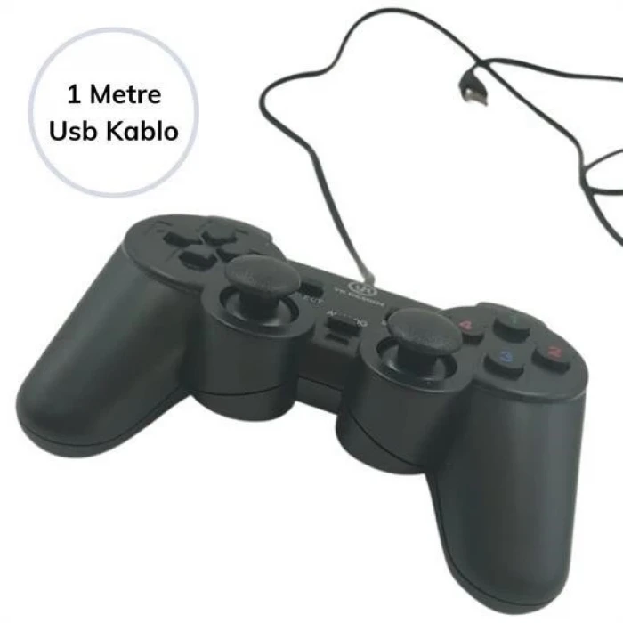 ieg™ Çift Titreşimli Usb Kablolu Oyun Kolu Pc Uyumlu Vibration Gamepad