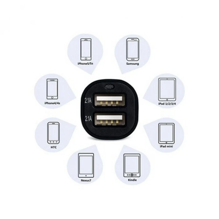 ieg™ Çift USB Girişli 2.1 AMP Araç Çakmak Soketi