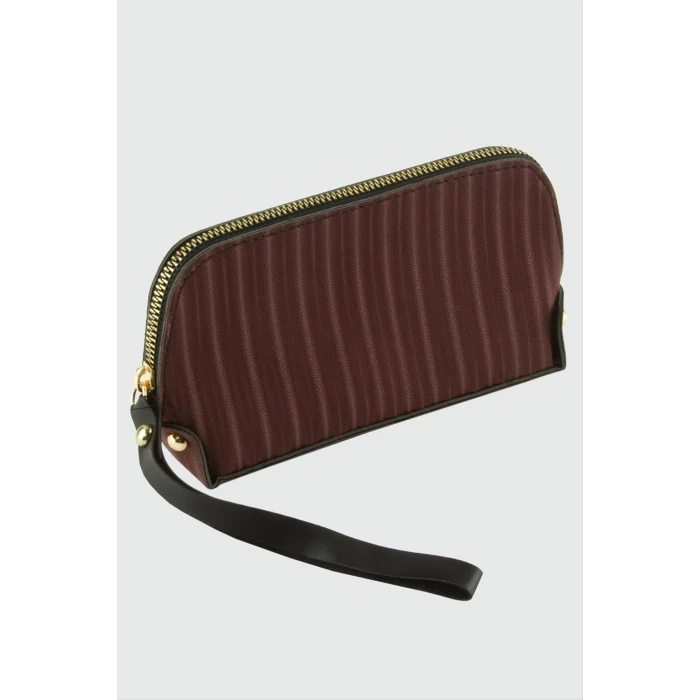 ieg™ Çizgili Bordo Dikdörtgen Deri Cüzdan