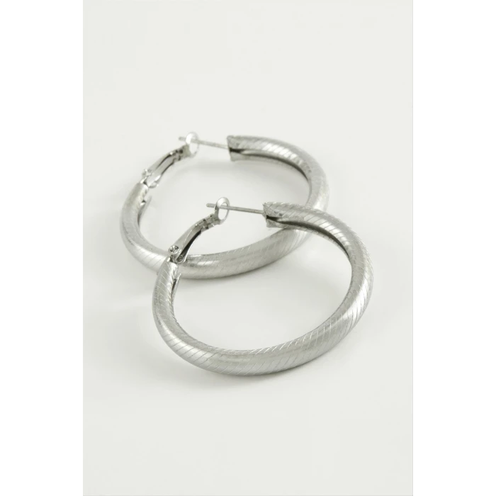 ieg™ Çizgili Boru Halka Küpe 3,5 cm