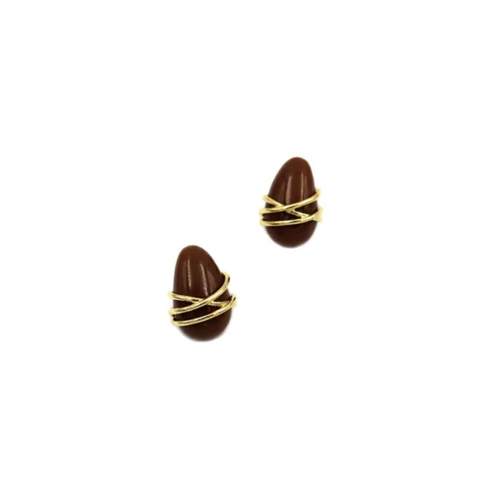 ieg™ Çizgili Damla Küpe - Kahverengi