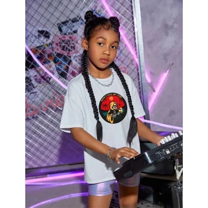 ieg™ Çocuk   Baskılı T-Shirt - Beyaz