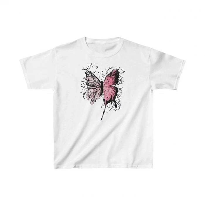 ieg™ Çocuk Kız Baskılı T-Shirt - Beyaz