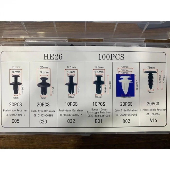 ieg™ Çok Amaçlı Plastik Bağlantı Klipsi Seti 100 Parça