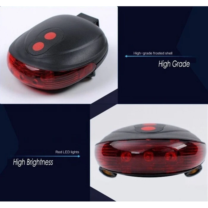 ieg™  Çok Fonksiyonlu Pilli Bisiklet Led Lazer Işığı Arka Stop Lambası