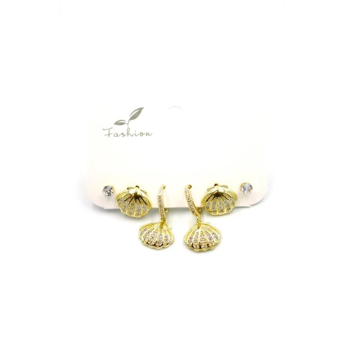 ieg™ Çoklu Deniz Kabuğu Küpe - Altın