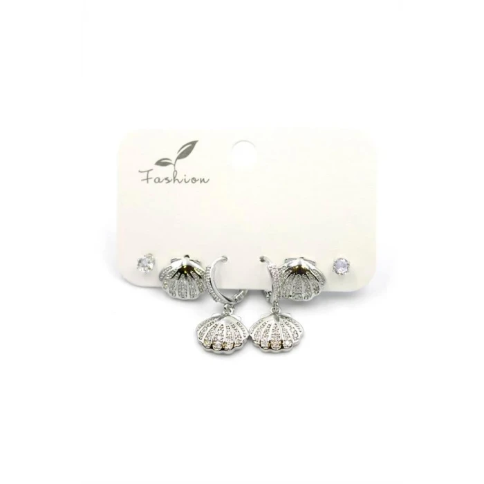 ieg™ Çoklu Deniz Kabuğu Küpe - Gümüş