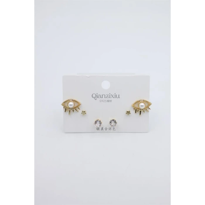 İEG Çoklu Set Küpe - Altın