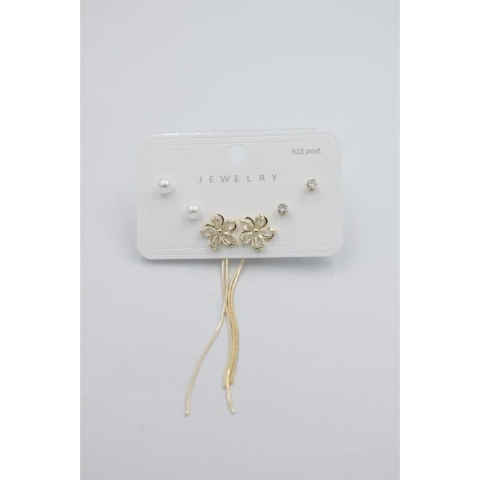 İEG Çoklu Set Küpe - Altın