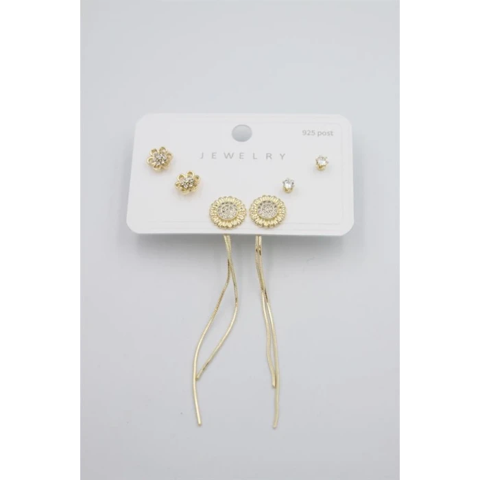 İEG Çoklu Set Küpe - Altın