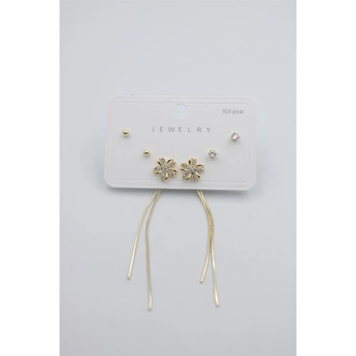 İEG Çoklu Set Küpe - Altın