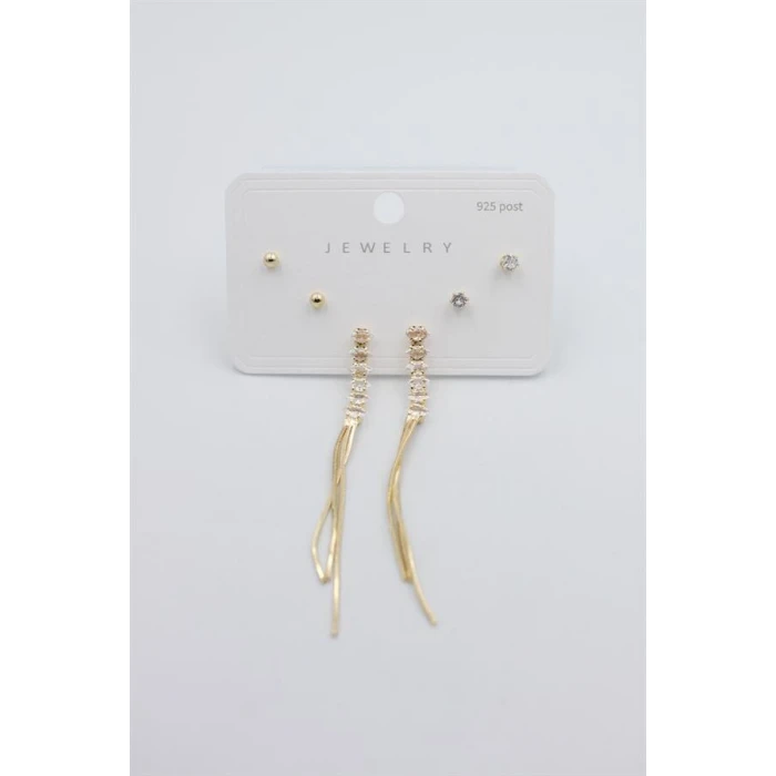 İEG Çoklu Set Küpe - Altın