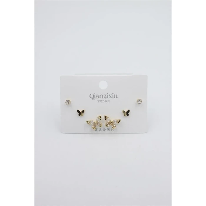 İEG Çoklu Set Küpe - Altın