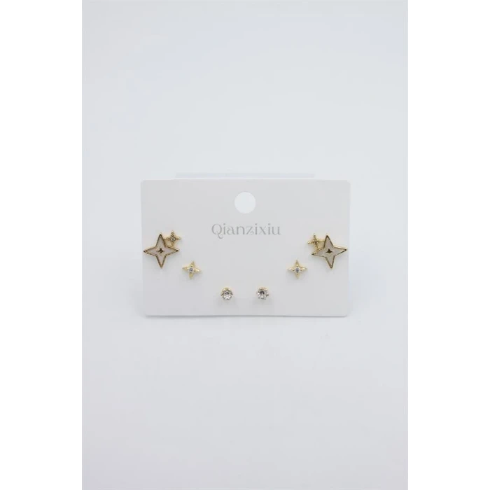 İEG Çoklu Set Küpe - Altın