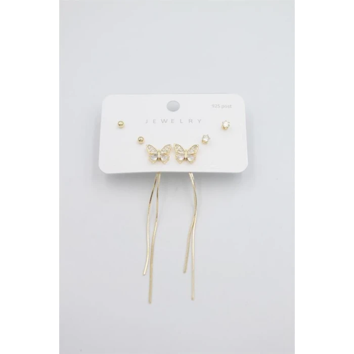 İEG Çoklu Set Küpe - Altın