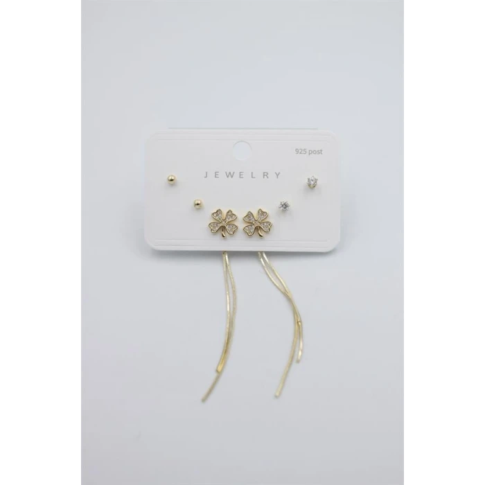 İEG Çoklu Set Küpe - Altın